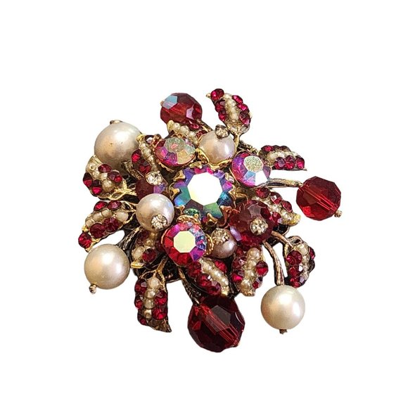 Vintage Signed Vendome Crystal Rhinestone Brooch (A3736) - Picture 1 of 7
